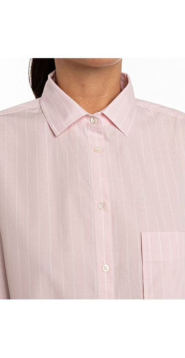 ストライプポプリンコンフォートフィットシャツ 詳細画像 ピンク×ホワイト 3